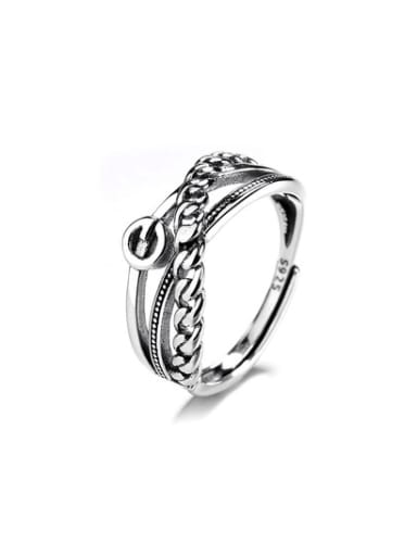 925 Sterling Silver Cross Vintage Stackable Ring