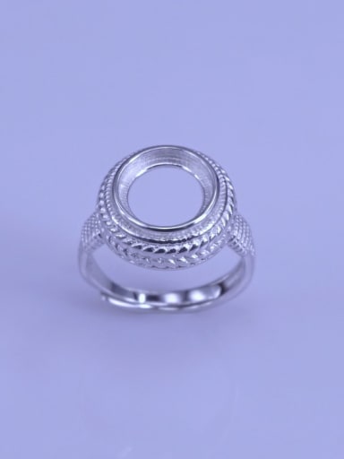 925 Sterling Silver 18K White Gold Plated Round Ring Setting Stone size: 10*10mm