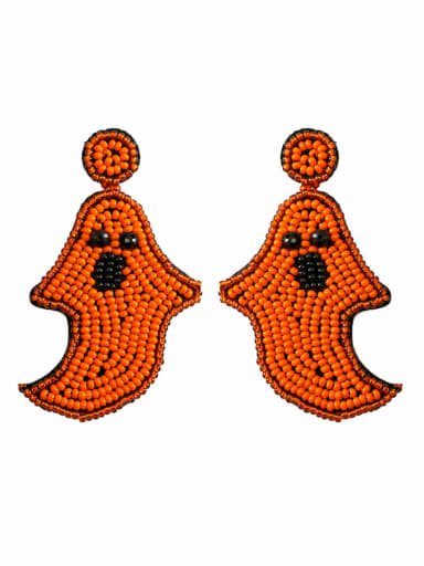 E69013 orange Miyuki Millet Bead Artisan Drop Earring