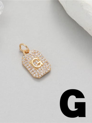 Brass Cubic Zirconia Minimalist English Letter Pendant