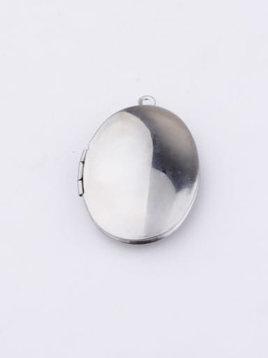Stainless Steel Oval Photo Frame Open Photo Box Commemorative Necklace Pendant