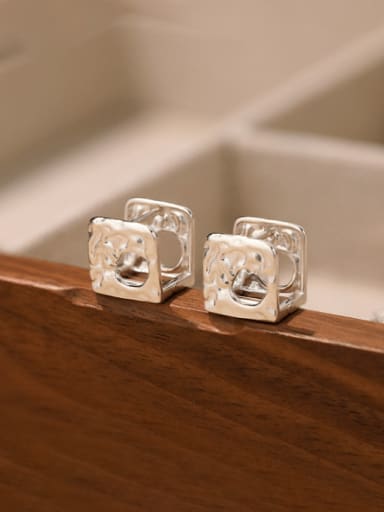 925 Sterling Silver Square Minimalist Stud Earring
