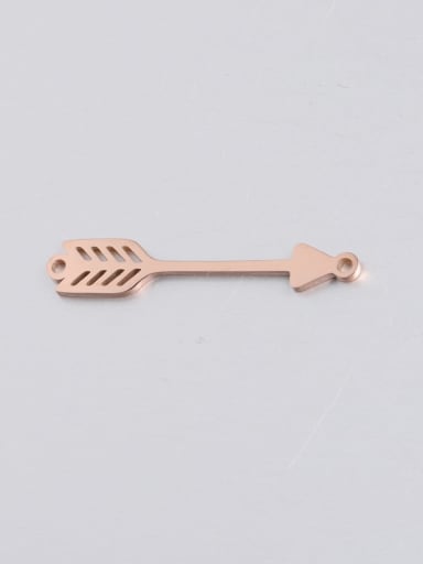 Rose Gold Stainless steel feather type arrow double hole pendant/ Connectors