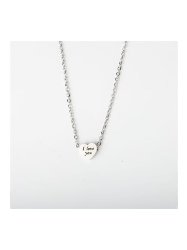Stainless steel Letter Heart Minimalist Necklace