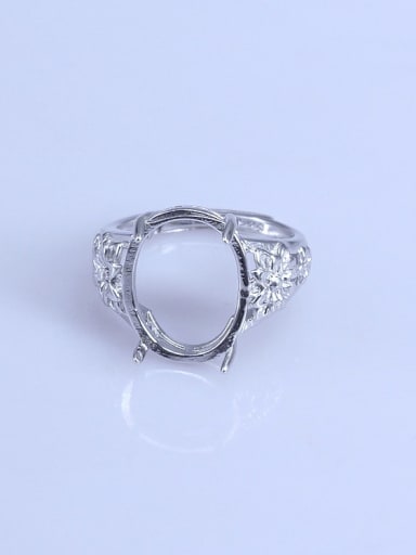 925 Sterling Silver 18K White Gold Plated Geometric Ring Setting Stone size: 9*11 11*13 12*15 13*15 13*17 17*22MM