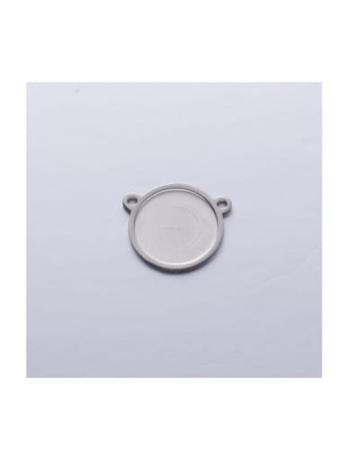 Stainless Steel Round Outer Hole Gemstone Backing Pendant