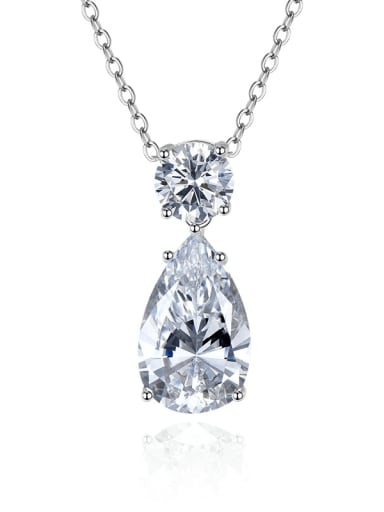 925 Sterling Silver Cubic Zirconia Water Drop Dainty Necklace