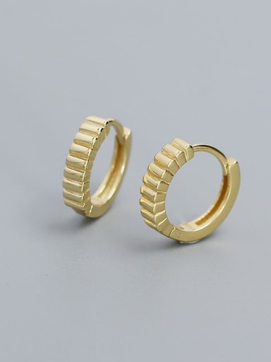 Gold 925 Sterling Silver Geometric Vintage Huggie Earring