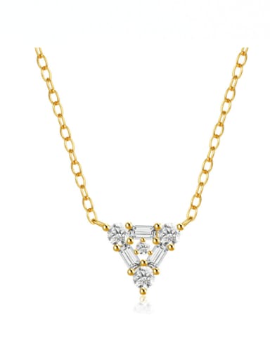 925 Sterling Silver Cubic Zirconia Triangle Dainty Necklace