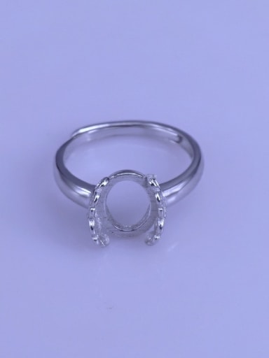 custom 925 Sterling Silver 18K White Gold Plated Flower Ring Setting Stone size: 10*12mm