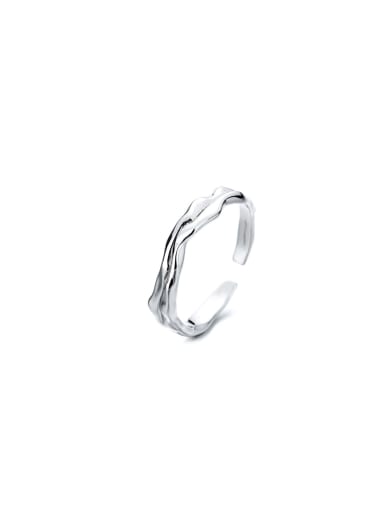 925 Sterling Silver Geometric Trend Band Ring