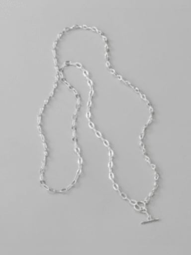 925 Sterling Silver Minimalist Hollow Heart Long Strand Necklace
