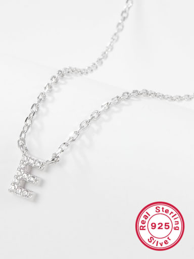 E Letter 925 Sterling Silver Letter Initials Necklace
