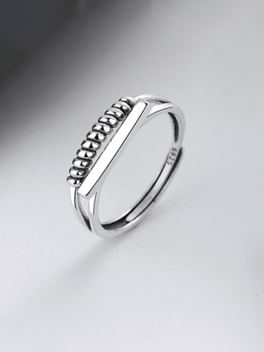 338fjb about 2.21g 925 Sterling Silver Geometric Vintage Stackable Ring