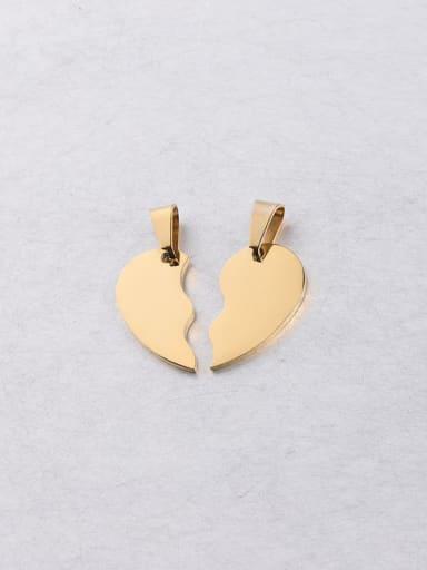 Golden left and right half heart Stainless steel Heart Minimalist Pendant