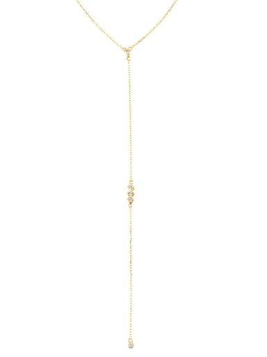 18k gold necklace 925 Sterling Silver Cubic Zirconia Tassel Minimalist Lariat Necklace