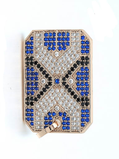 Copper Rectangular Micro Set Fancy Color Diamond Pendant