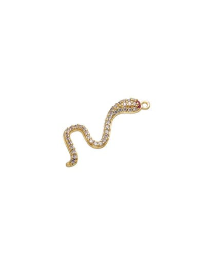 Brass Micropaved Snake Pendant