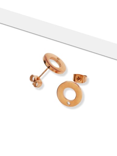 rose gold Stainless steel Geometric Minimalist Stud Earring