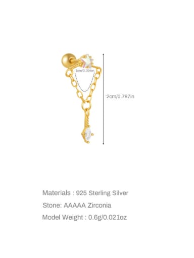 925 Sterling Silver Cubic Zirconia Bowknot Dainty Single Earring