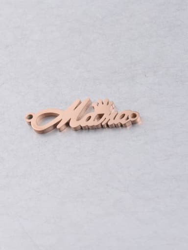 Rose Gold Stainless steel Crown letter Trend Connectors