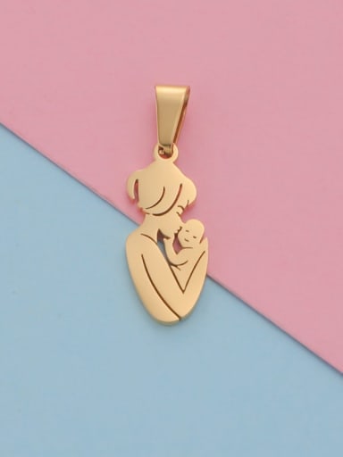 Individual pendant gold Stainless steel mother baby Trend Necklace