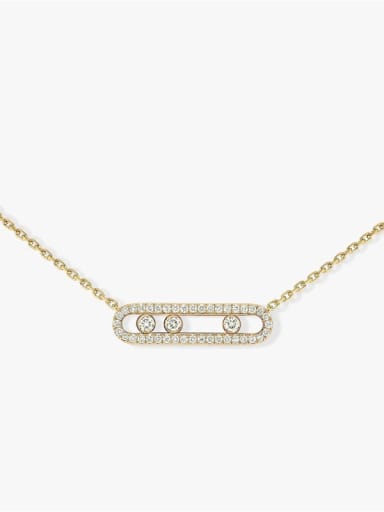 CZ Stone Gold Color 925 Sterling Silver Cubic Zirconia Necklace