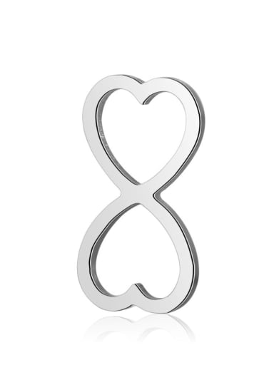 Stainless steel Heart Charm Height : 14 mm , Width: 7 mm