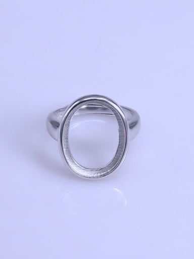 925 Sterling Silver 18K White Gold Plated Geometric Ring Setting Stone size: 13*17mm