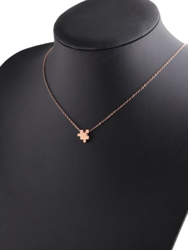 Rose Gold Stainless steel Geometric puzzle Minimalist Necklace