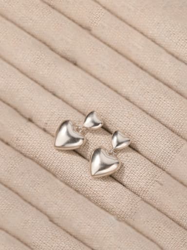 925 Sterling Silver Heart Minimalist Drop Earring