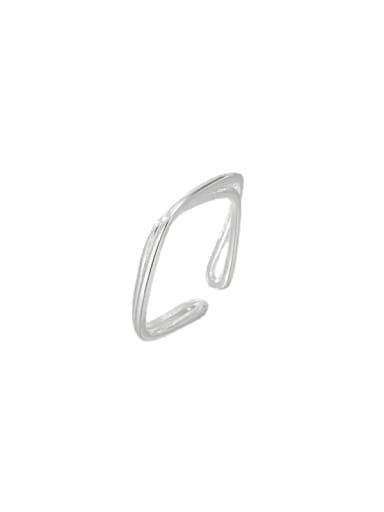 925 Sterling Silver Cross Line Minimalist Band Ring