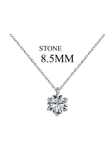 (8.5mm) DY190672 S W NA 925 Sterling Silver Cubic Zirconia Geometric Dainty Necklace