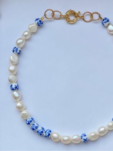 Necklace Titanium Steel Freshwater Pearl Bohemia Handmade Beaded Bracelet