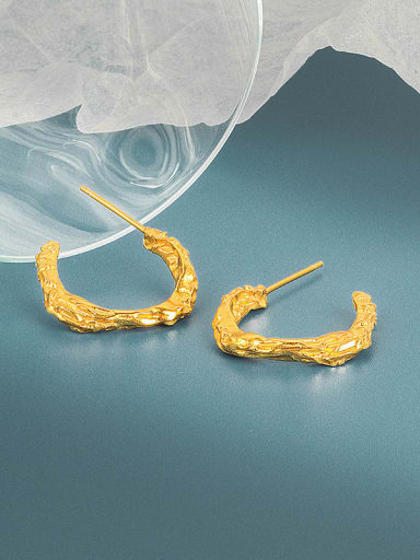 18K gold 925 Sterling Silver Geometric Minimalist Stud Earring