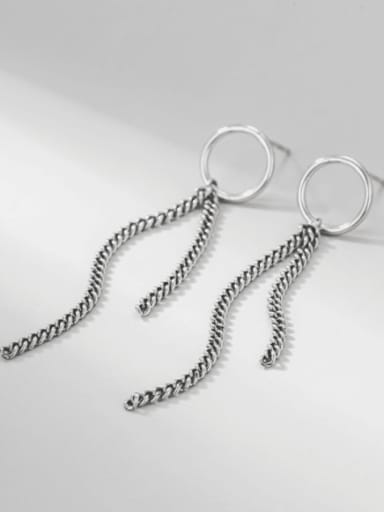925 Sterling Silver Tassel  Chain  Vintage Threader Earring