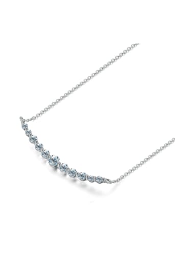 925 Sterling Silver Moissanite Round Dainty Necklace