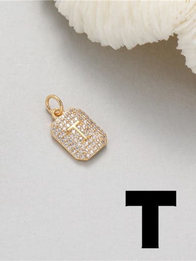 Brass Cubic Zirconia Minimalist English Letter Pendant