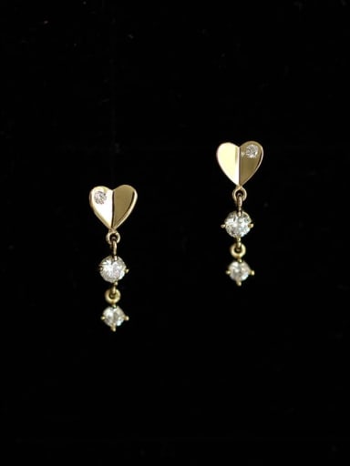 925 Sterling Silver Cubic Zirconia Heart Dainty Drop Earring