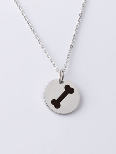 Stainless Steel Dog Bone Pattern Pendant Necklace