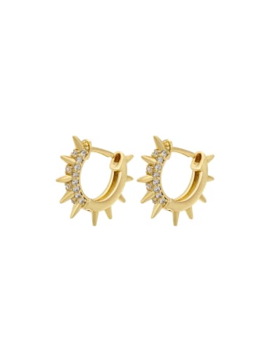 Brass Cubic Zirconia Dainty Stud Earring