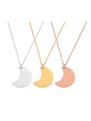 Stainless steel  Minimalist Moon Pendant Necklace
