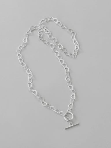 925 Sterling Silver  Hollow Heart  Chain Minimalist Necklace