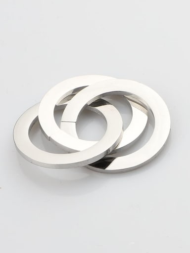 Stainless steel three-color three-ring polished pendant