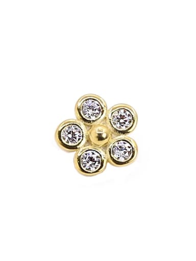 custom S925 sterling silver diamond-studded three-dimensional flower perforated spacer beads