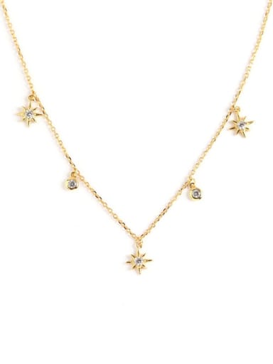 925 Sterling Silver Cubic Zirconia Star Vintage Necklace