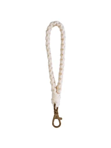 White k68340 Copper Cotton Rope Hand-Woven Wrist Key Chain