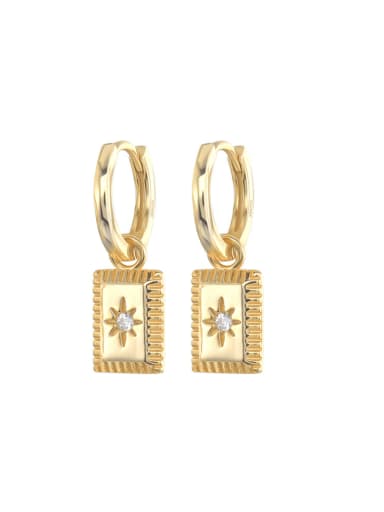 golden 925 Sterling Silver Geometric Vintage Huggie Earring