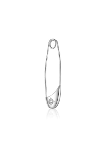 925 Sterling Silver Cubic Zirconia Geometric Trend Hook Earring