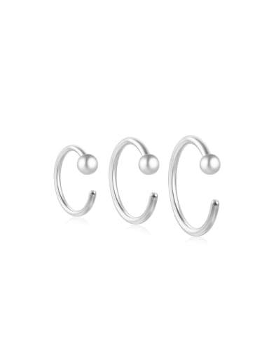 3 pieces per set in white gold color 2 925 Sterling Silver Rhinestone Geometric Minimalist Huggie Earring